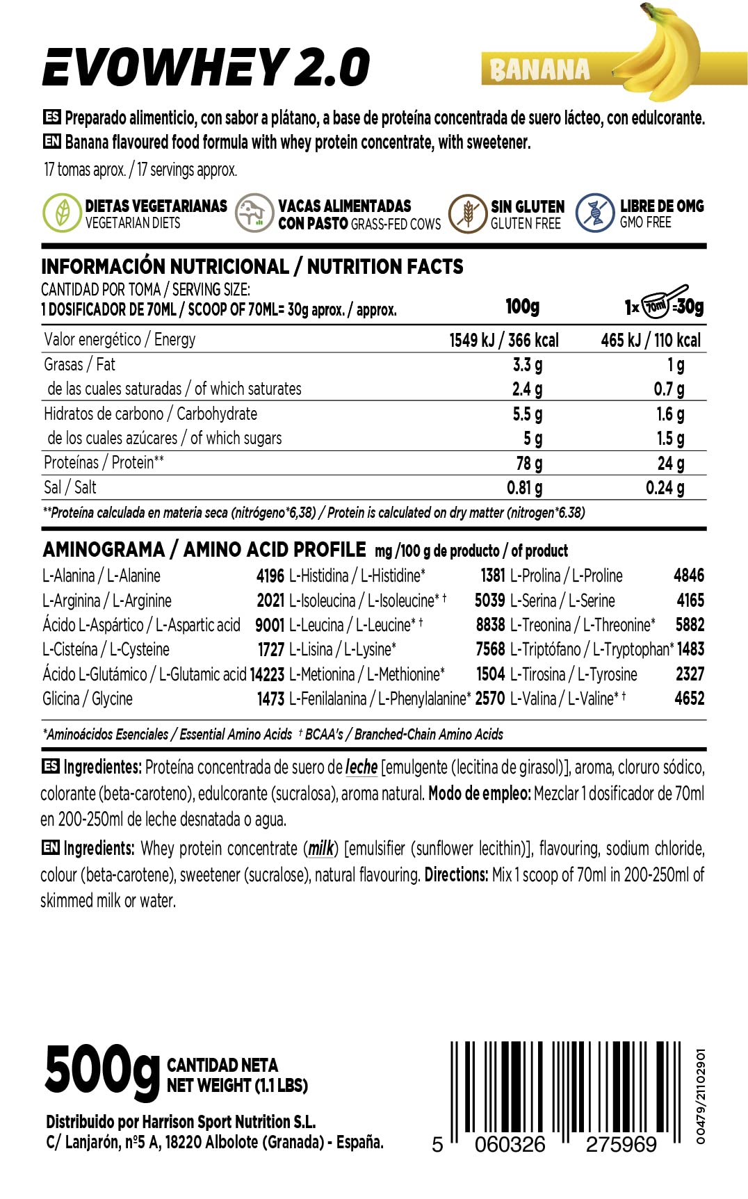 Evowhey & Oats de HSN | Sabor Vainilla 500 g = 10 Tomas | Proteína Whey con Harina de Avena | Ideal para Desayunos o Meriendas | Bajo en Azúcar | No-GMO, Vegetariano, Sin Soja - 2