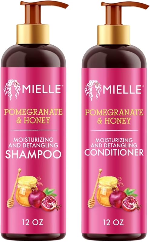 Pomegranate & Honey Moisturizing and Detangling Shampoo and Conditioner for Type 4 Hair