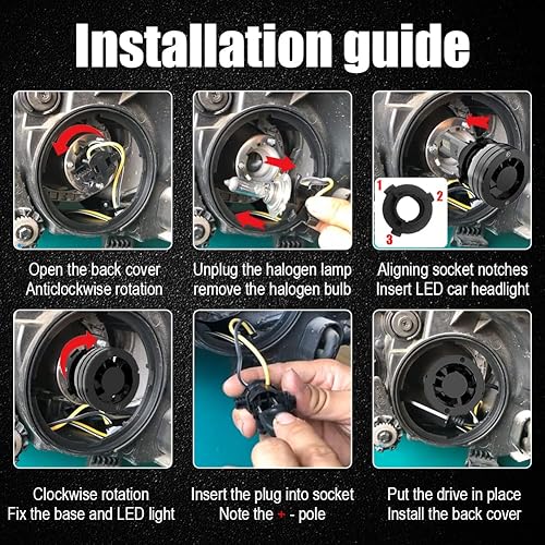 Vista 22 de Custom H7 LED Faro Bombilla Retenedores Adaptador Base para BMW E60 ML450 ML500 GLA63 AMG GL350 E350 ML350 ML350 GTI Jetta Golf Alltrack Tiguan