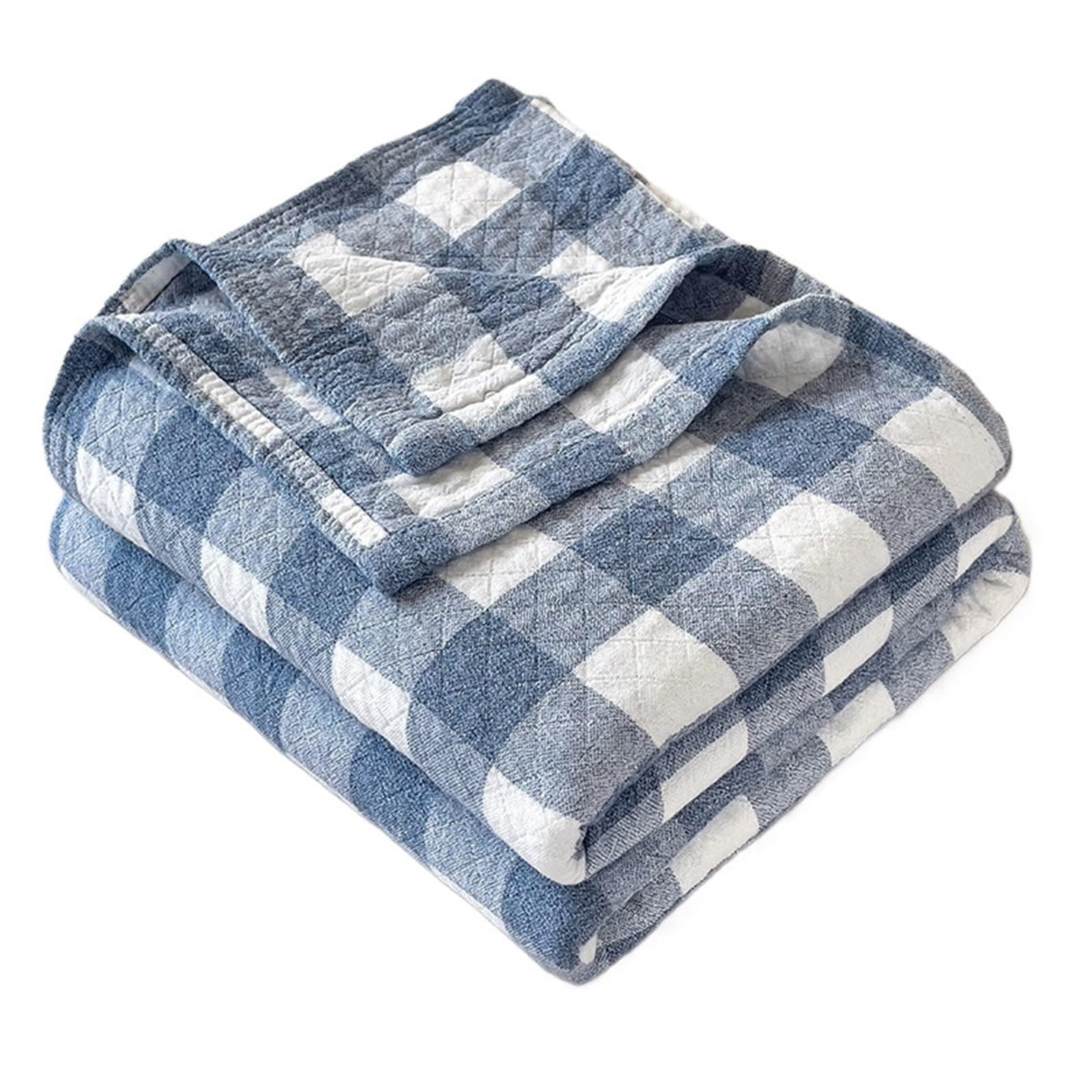 BAYNOPURIN Sofa Blanket Washed Cotton Towel Quilt - 3-Layer Gauze Thin Summer Cooling Blanket for Office Nap Sofa Throw