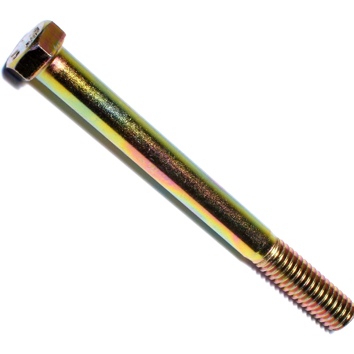 1-8 x 10 Hex Cap Screw, Grade 8 Coarse, Yellow Zinc - Pack of 1