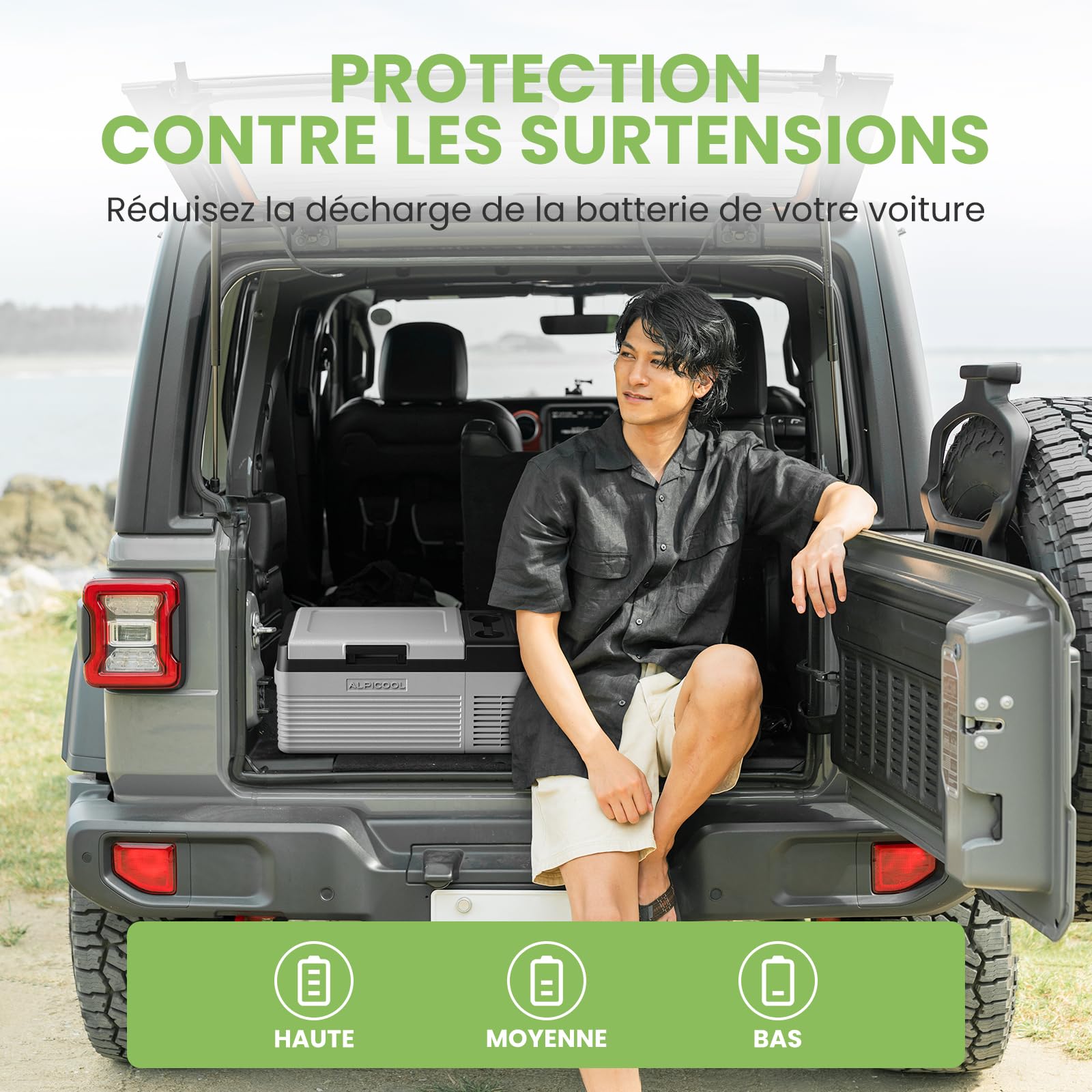Alpicool CL15 Réfrigérateur de Voiture 15L Neuve 2026, Portable Glacière à Compression, 12V/24V Réfrigérateur Frigo Voiture pour Camion, Camping, RV, Voyage en Voiture, Pique-Nique, -20℃-20℃