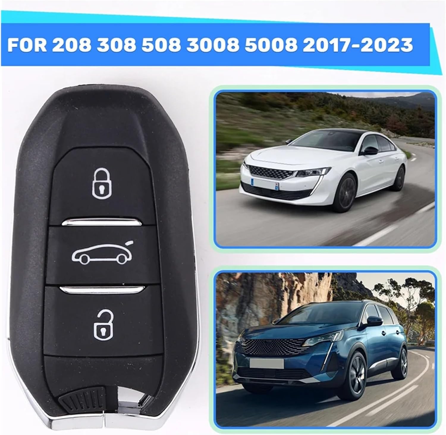 A13P Smart Car Key 433Mhz 2PCS 4A Chip 307 308 3008 508 5008 Compatible with Citroen C3 C4 Opel HU83