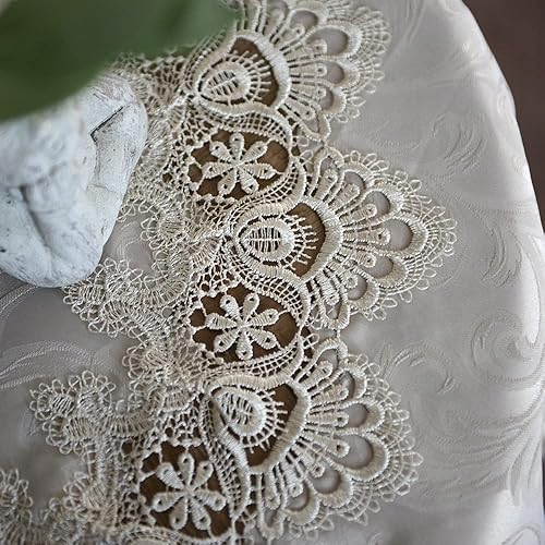 Miniatura 6 de ARTABLE Mantel pequeño de encaje de mesa de otoño y Navidad de macramé, cubierta de mesa para Acción de Gracias, exterior, granja, rústico, cocina,