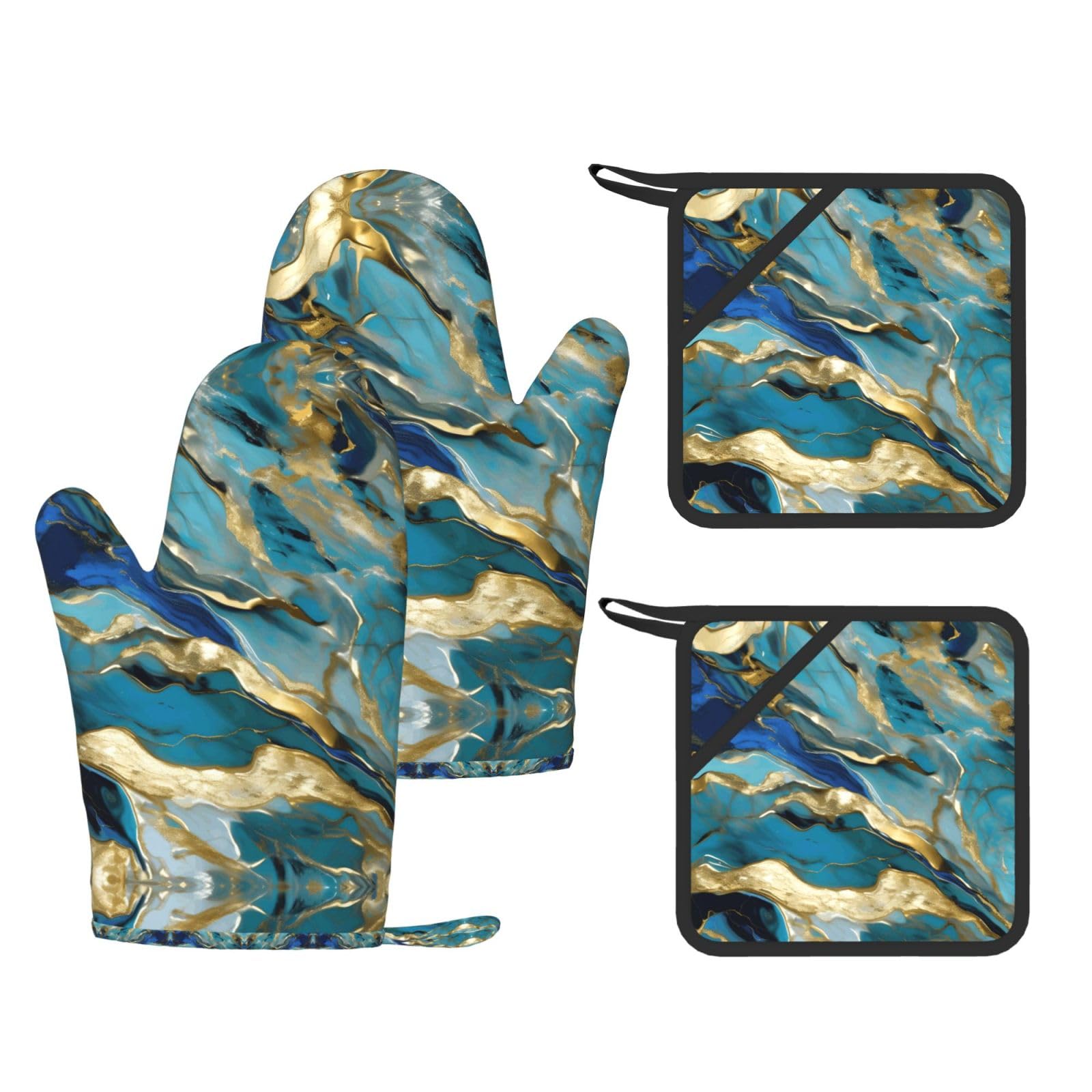 Manique silicone Azurite anti-brûlure | Protection four marbrée