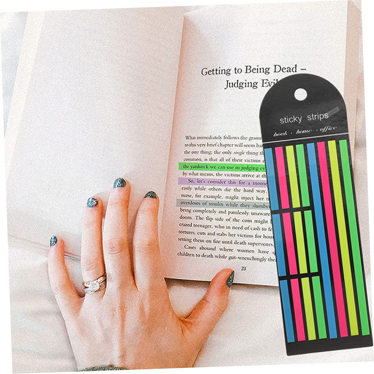 SEWACC 18piezas Pestañas Adhesivas Fluorescentes Para Anotaciones De Libros Marcadores De Página Transparentes Para Notas y Estudio Para Oficina y Estudiantes