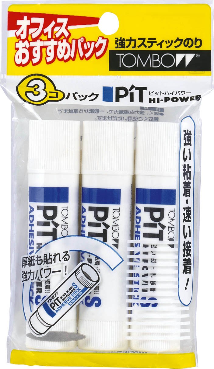 Amazon.co.jp: トンボ鉛筆 スティック糊 ピットハイパワーS 3本