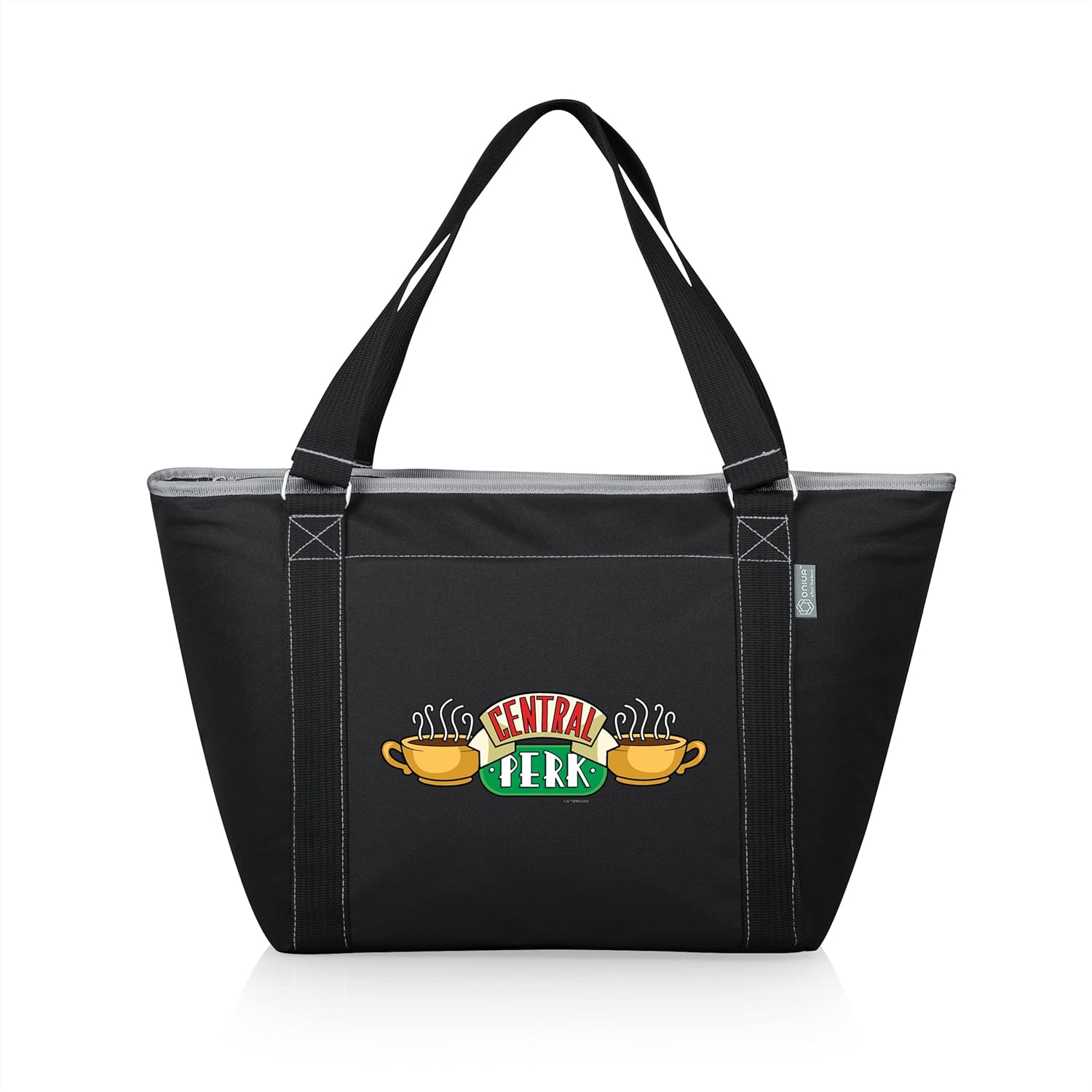 PICNIC TIME Friends Central Perk Topanga Tote Cooler Bag, Insulated Soft Cooler Tote for Picnic Beach Grocery Tailgating, 24 Can Capacity, Leak Resistant Liner, Extra Large Reusable Cooler Bag (Black)
