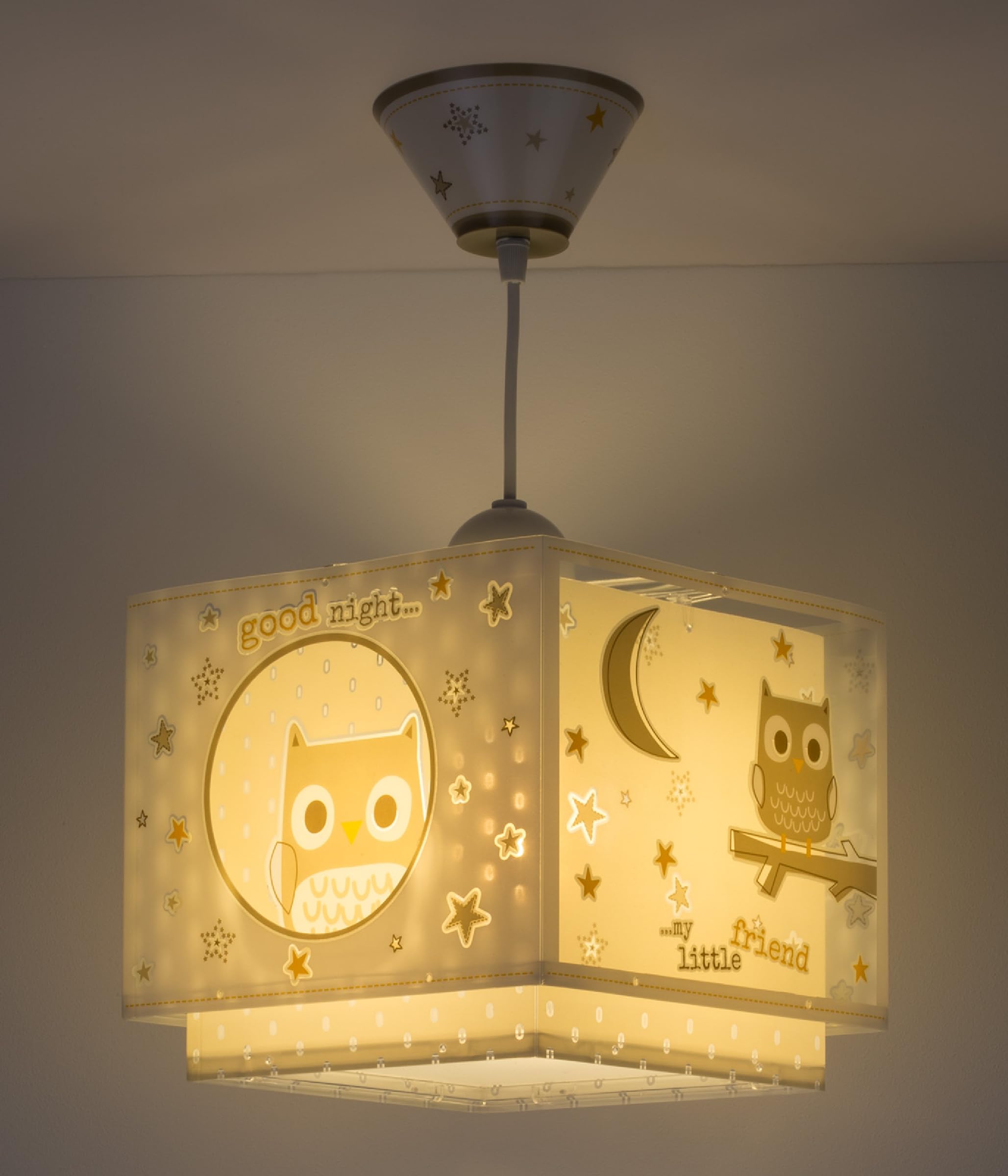 Dalber - Lampada da soffitto E-27, Buona notte, Multicolore, 24 x 24 x 21.5
