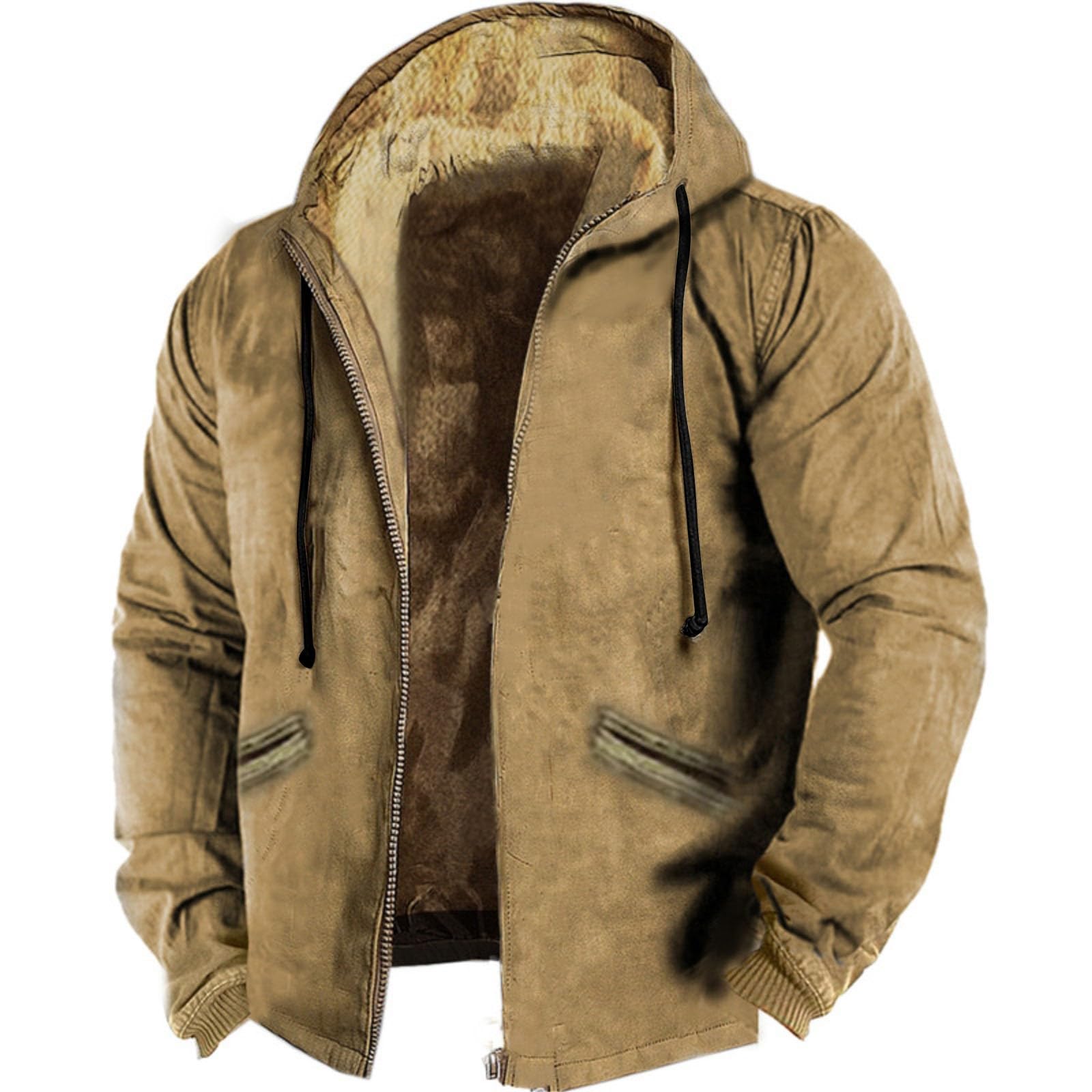L9WEI Winterjas, met capuchon, slimfit, damesjas, warm, licht, verdikte donsjas, gewatteerde doorgestikte jas, beige, L