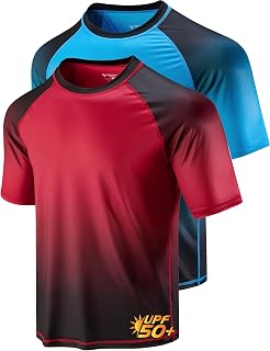 Liberty Imports 2 Pack Swim Shirts for Men UPF 50+ Loose Fit Rash Guard
