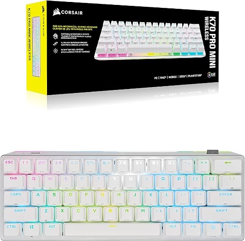 Miniatura 9 de Corsair K70 PRO Mini teclado mecánico inalámbrico RGB 60 para juegos inalámbrico más rápido interruptores de teclas marrón Cherry MX