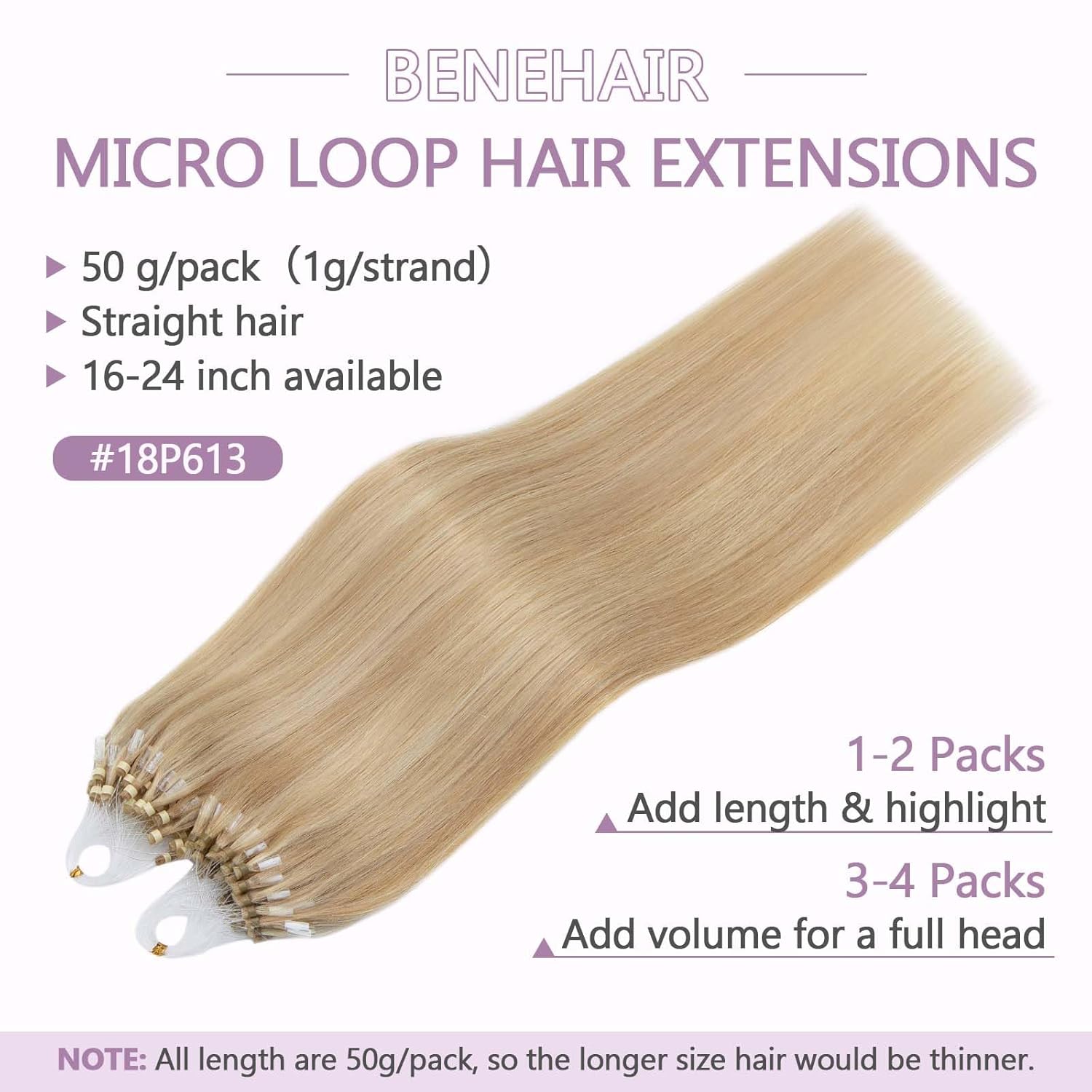 Benehair Microlink Hair Extensions Human Hair Ash Blonde with Bleach Blonde Micro loop Hair Extensions Real Human Hair Invisible Microbead Hair Extensions for Women 22inch Natural Hair Extensions