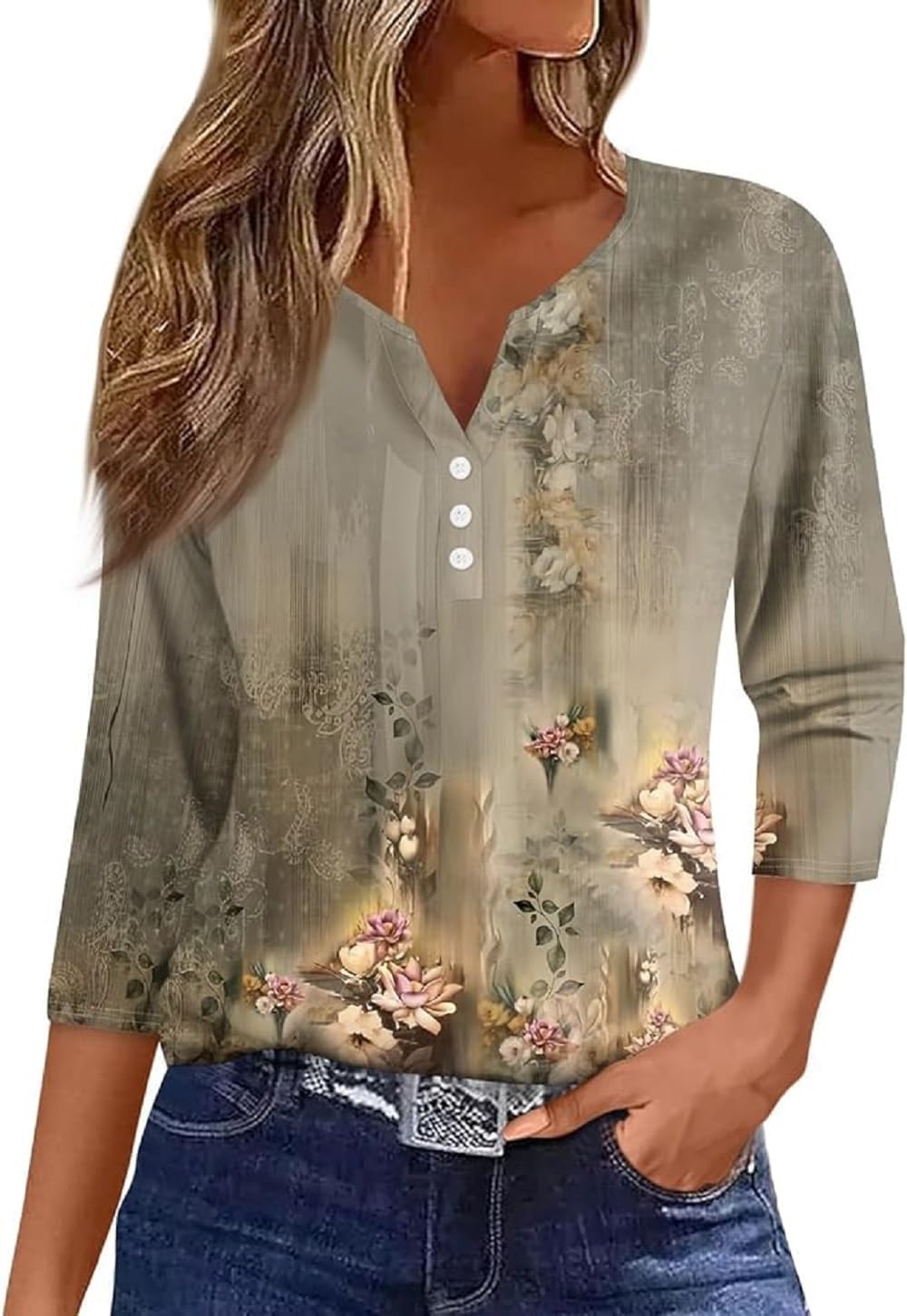 Amazon Hall Discount Store Clearance Plus Size Women's 3/4 Sleeve