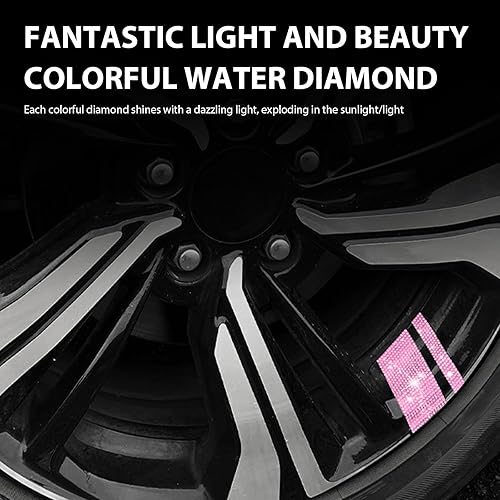 Miniatura 6 de 4 calcomanías brillantes para llantas de automóvil, calcomanías decorativas personalizadas de 2.4 x 1.2 pulgadas con líneas brillantes, calcomanías