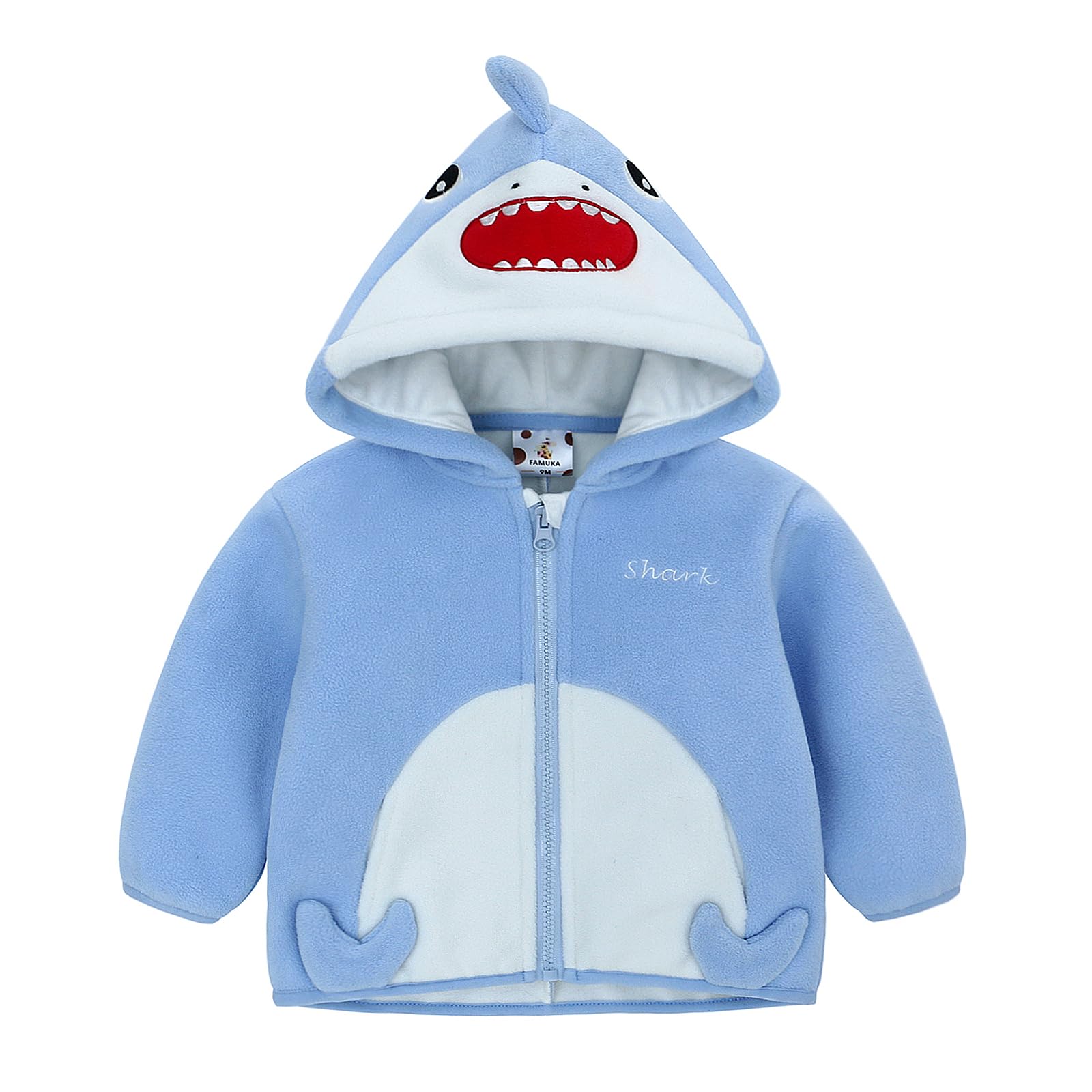 famuka Veste de transition en polaire pour bébé garçon et fille - Fermeture éclair - Automne et printemps - Veste à capuche