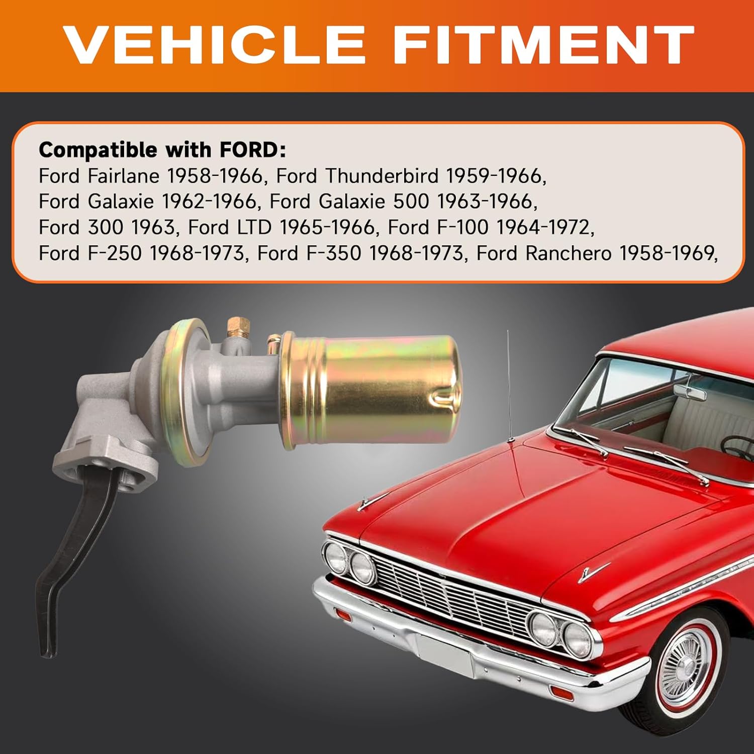 M4008 Mechanical Fuel Pump Automotive Replacement Compatible with Ford, Mercury Models