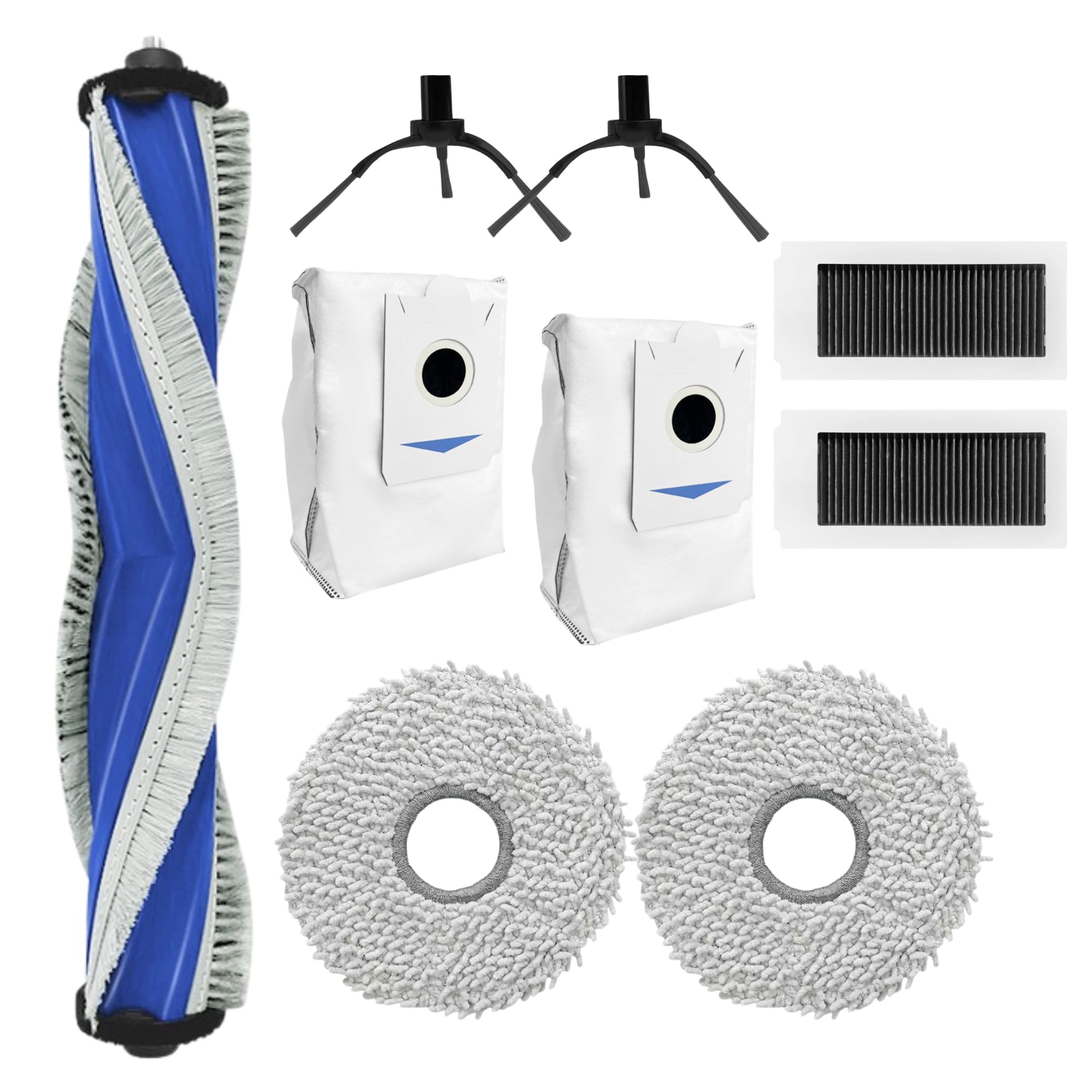 ZONIKO 9-Piece Accessory Replacement Kit Compatible with Ecovacs Deebot X5 Pro Omni Robot Vacuum, Includes 1 Main Brush, 2 Side Brushes, 2 HEPA Filters, 2 Mop Pads, 2 Dust Bags Spare Parts Pack-image-39