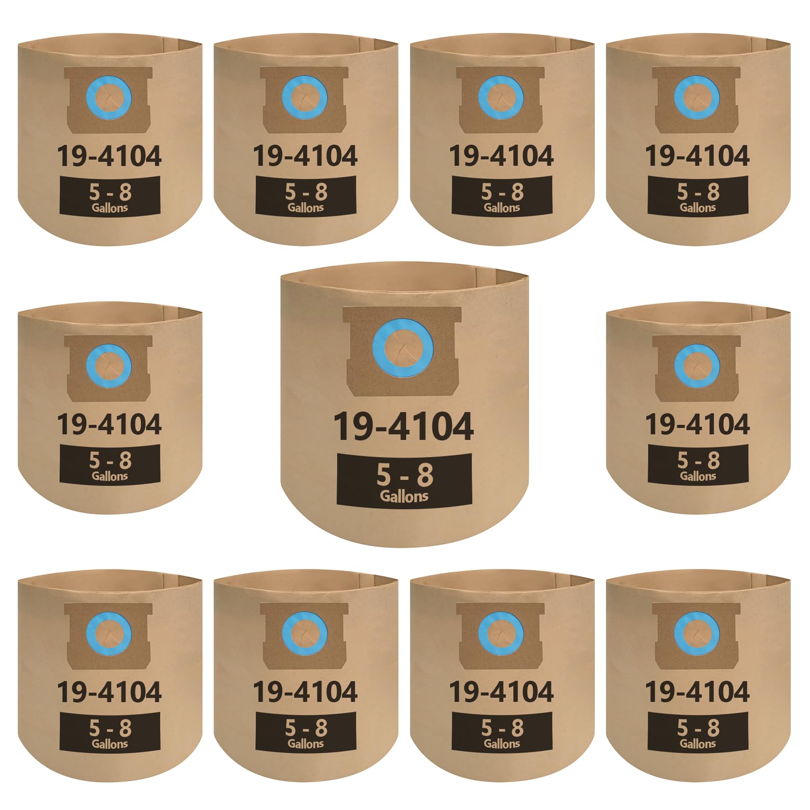 11 Pack DXVA19-4104 Disposable Filter Bags Compatible with DEWALT 5-8 Gallon Wet/Dry Vacuum, Disposable Shop Vac Bags Replacement: DXV05P, DXV05S, DXV06PL, DXV08S, DXV08SL, DXV08SA