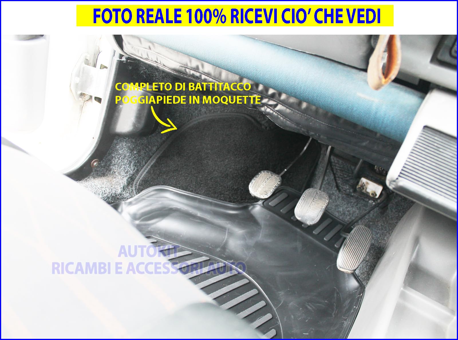 Tappetini Tappeti auto in Gomma 3D a Vaschetta + Battitacco Poggiapiede in Moquette antiscivolo Specifici per tutte le Panda modello 141-141A prodotte dal 1986 al 2003-8024897 - 28024