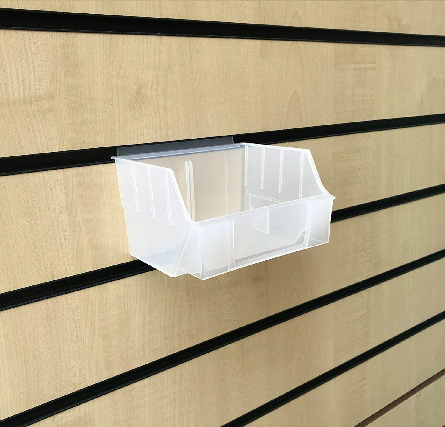 New Heavy Duty Storage Box SLATBOX SLATWALL STORBOX Display (Clear, 3)