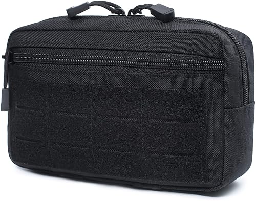 Tactical Molle - Bolsa horizontal para administración multiusos corte láser bolsa de herramientas EDC