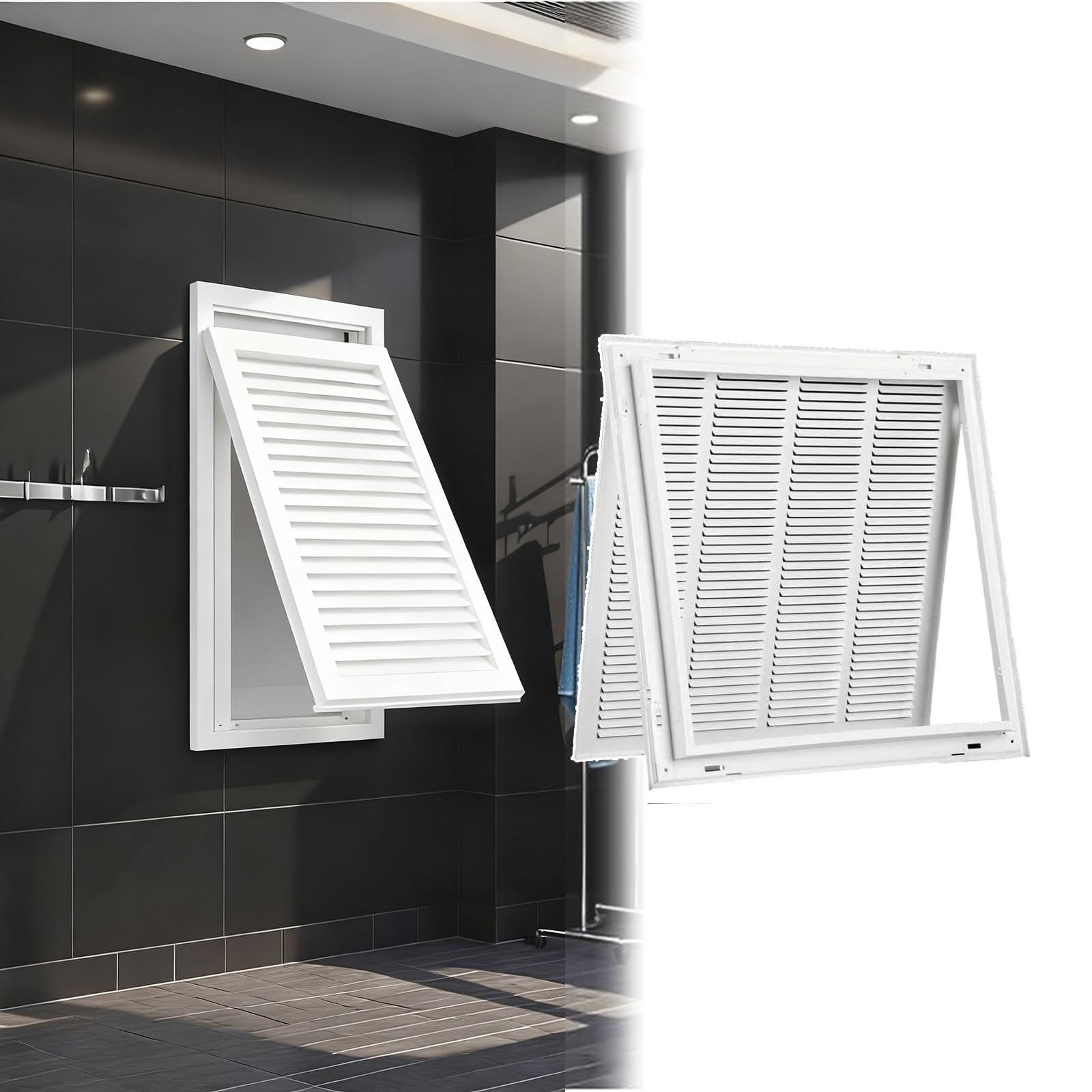 Pannello di accesso per cartongesso con sfiato, copertura autoadesiva per fori da parete, pannello di accesso al soffitto in plastica resistente, per una facile installazione e gestione del flusso