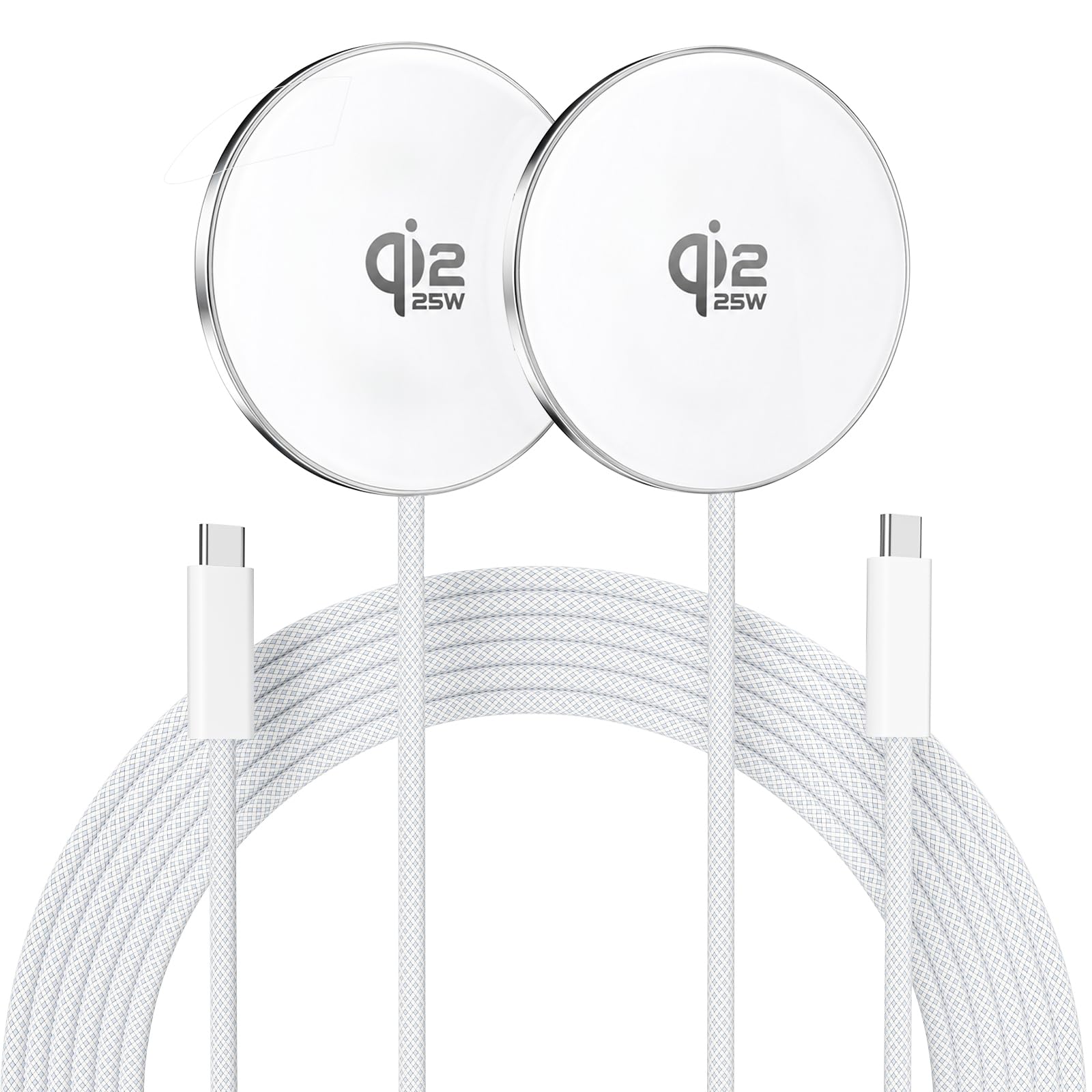 Photo 1 of esbeecables 25W Magnetic Wireless Charger - White, 4ft
