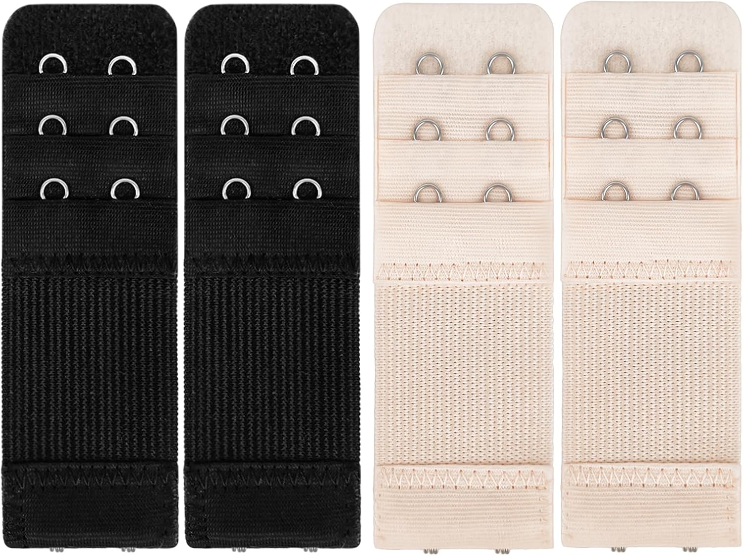 4 PCS Bra Extenders 2 Hooks, Bra Strap Extenders, Elastic Bra Extension Straps for Women