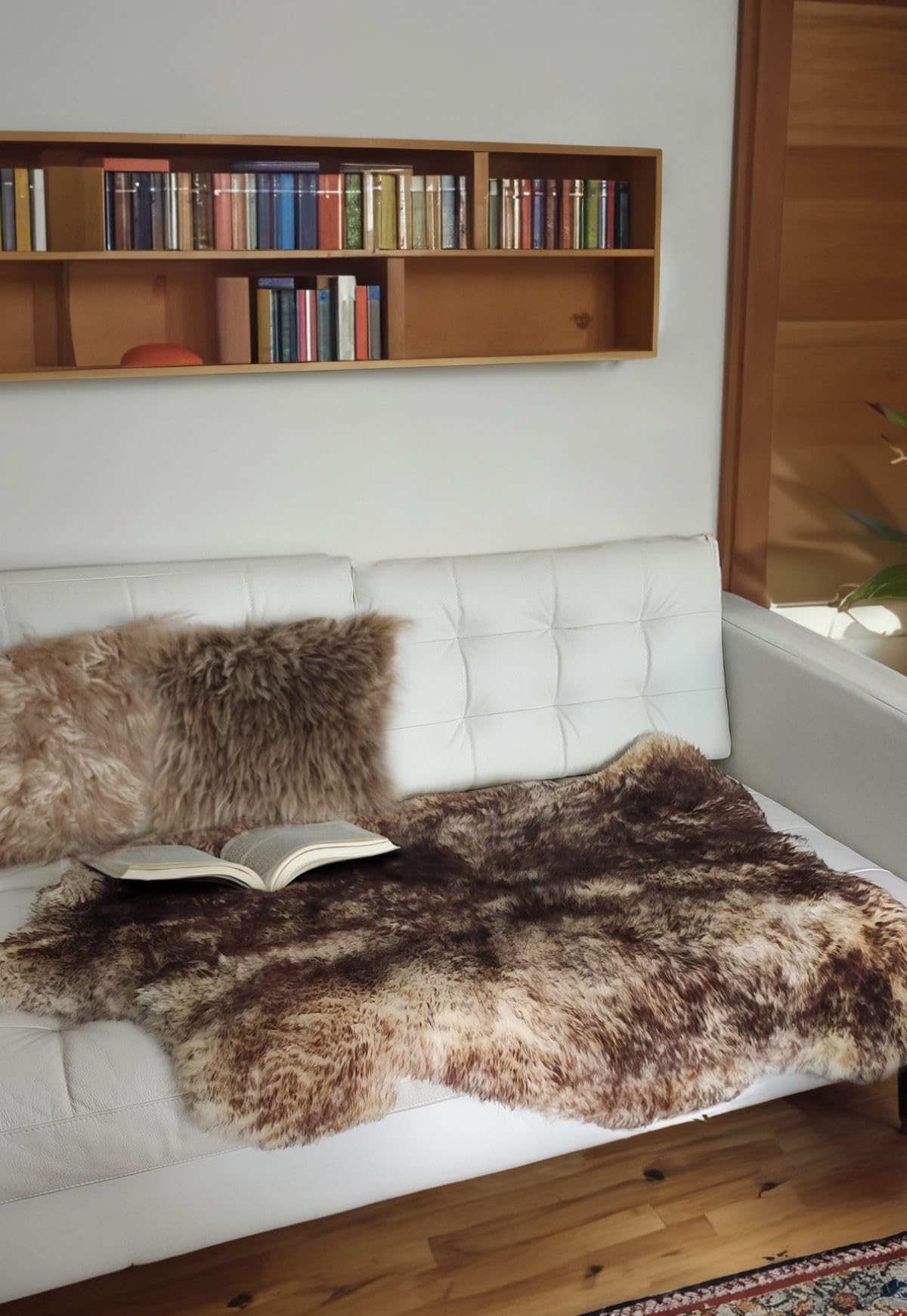 Lammfell Stracciatella Geschoren, 100–110 Cm – Echtes Merino Schaffell, Kuschelig & ökologisch Gegerbt | Teppich Oder Sitzunterlage