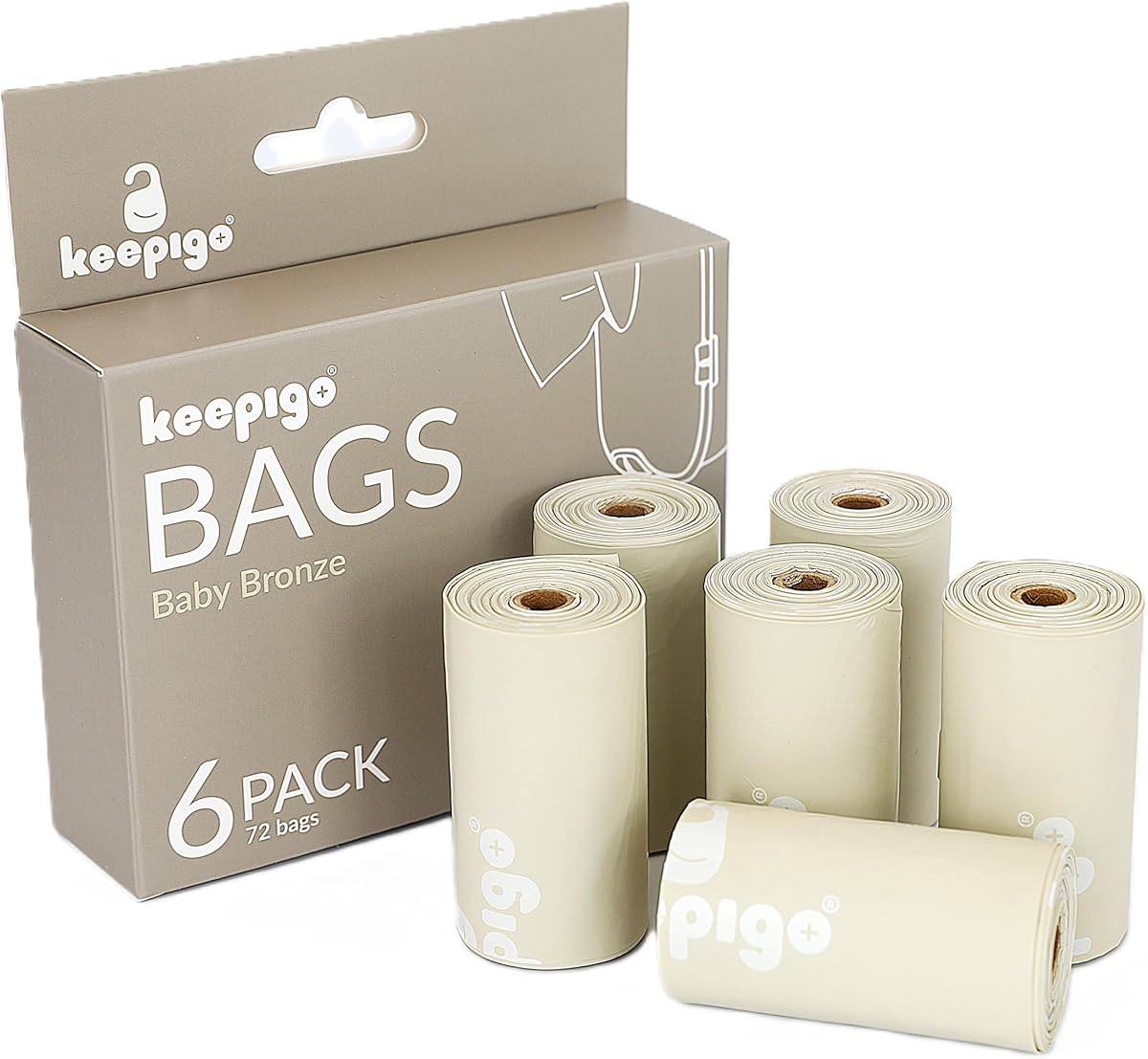 Compostable Disposable Diaper Bags Refills | 6 Rolls, 72 Leak-Proof, XL Biodegradable Baby Poop Bags | Eco-Friendly Diaper Trash Bags for Home, Travel, Pet Waste | Odor-Free,