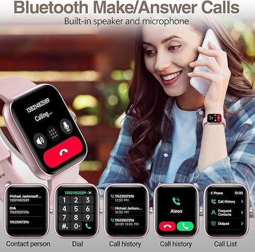 Miniatura 2 de Reloj inteligente para mujeres y hombres con llamada Bluetooth, reloj inteligente integrado con Alexa, reloj de fitness con dial de 1.83 pulgadas