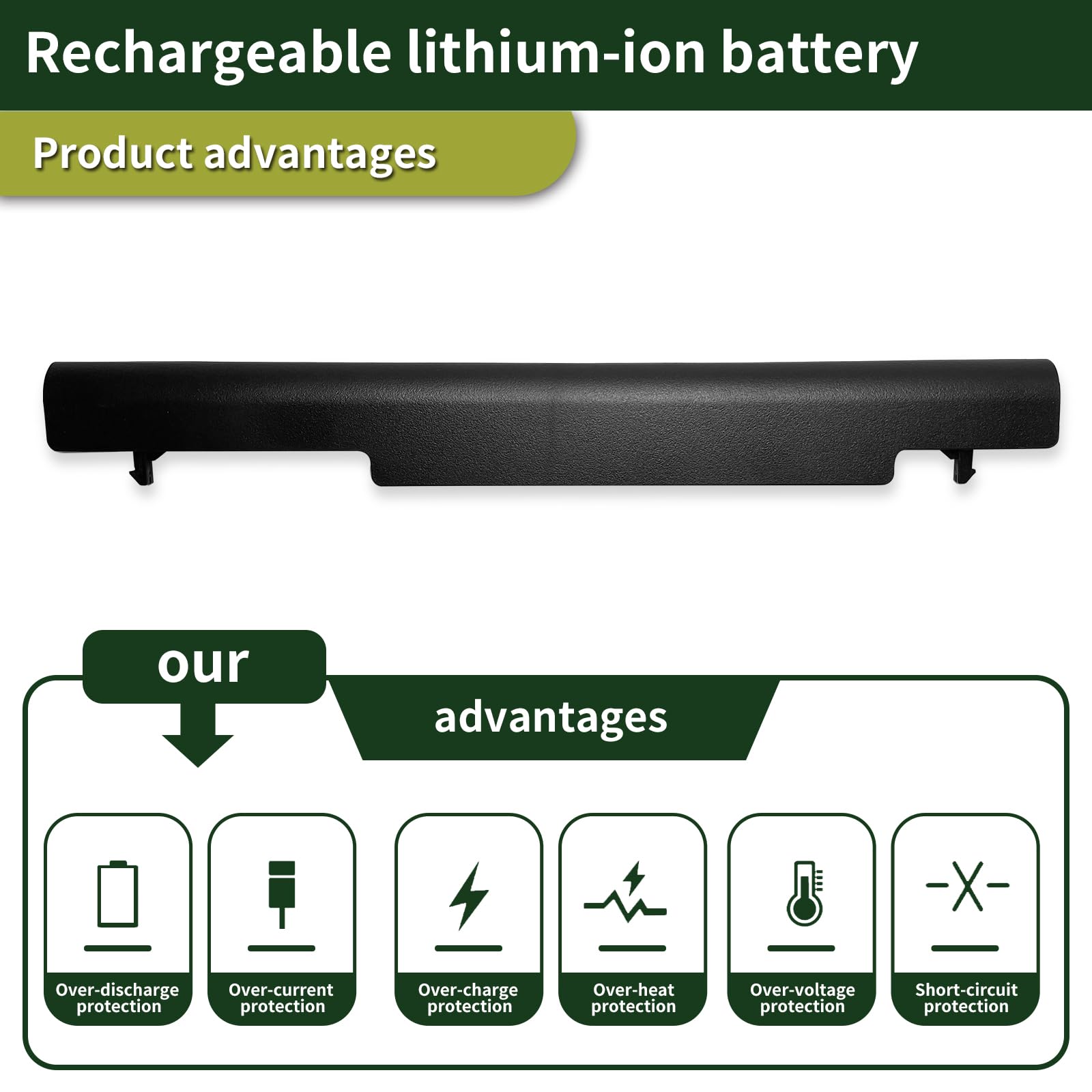 A31-K56 A32-K56 A42-K56 A41-K56 14.4V 44WH Batteria sostitutiva per ASUS VivoBook S550 S550C S56 S56C U48 U48C U58 U58C A46 A46C A56 A56C E46 K46 K56 R405 R505 S40 S405 S46 S505 S550