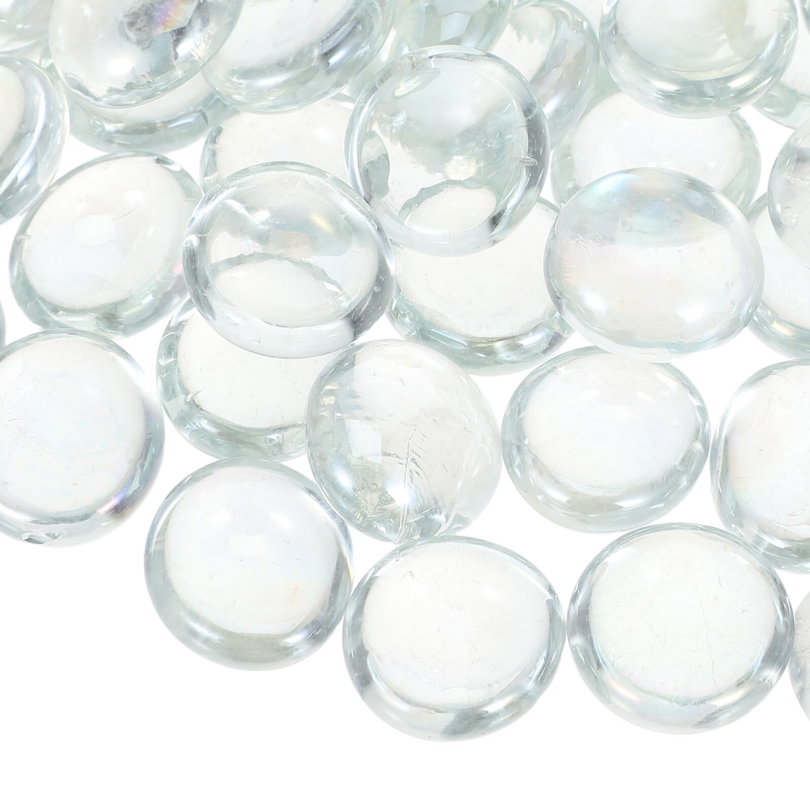 SHINEOFI Ciottoli di Vetro Piatti e Rotondi da 17-19 Mm per Decorazioni Versatili, Durevoli e Trasparenti, per Fontane e Composizioni Floreali