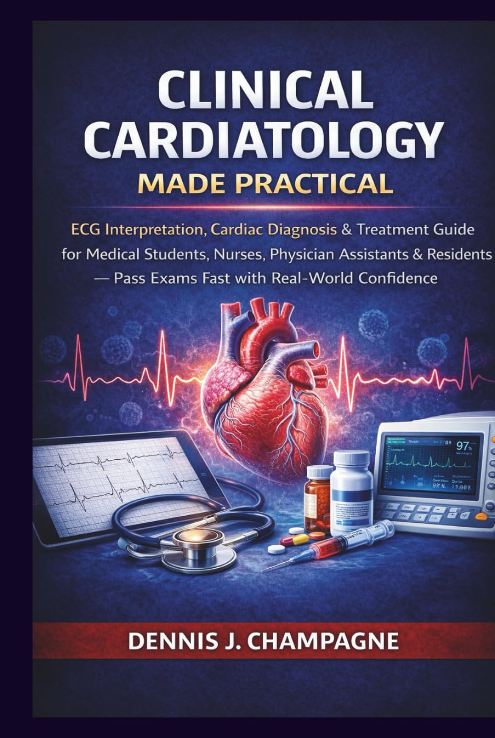 Clinical Cardiology Made Practical: ECG Interpretation, Cardiac Diagnosis & Treatment Guide for Medical Students, Nurses, Physician Assistants & ... with Real-World Confidence (medical books)