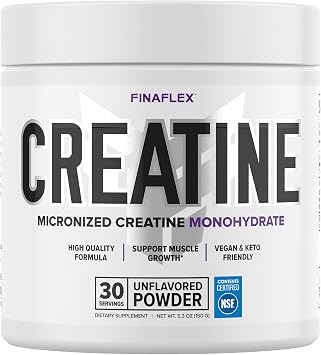 FINAFLEX PURE CREATINE, Unflavored - 5.3 oz - Promotes Muscular Strength, Size & Performance - 100% Pure, Micronized Creatine Monohydrate - NSF Certified - 30 Servings