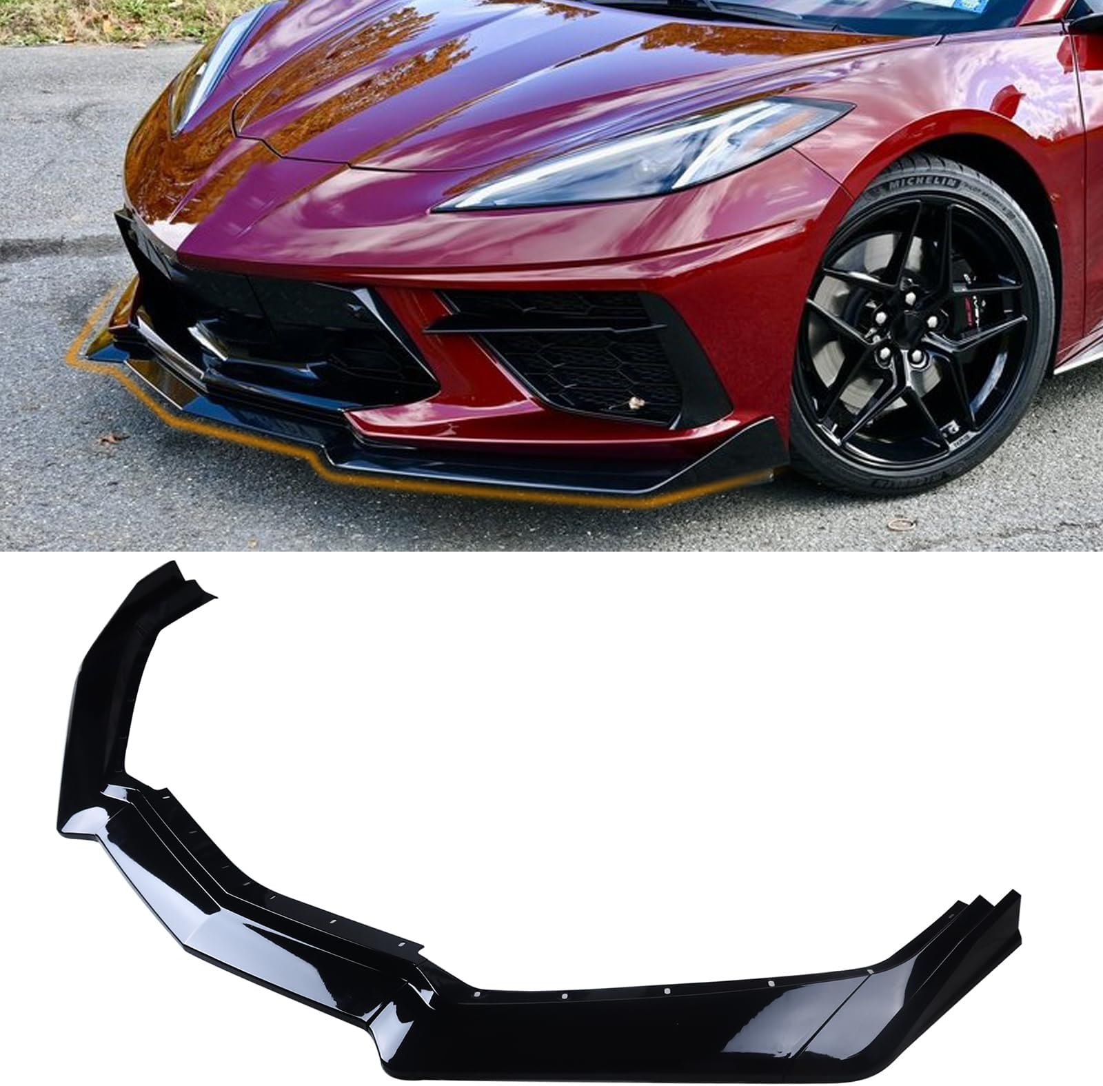 NOPOCA Front Bumper Lip Compatible with Chevy Corvette C8