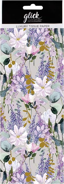 Glick Four Sheets Luxury Tissue Paper, SD Buddleia Large Sheets (x4), Perfect for Gift Wrapping, Art & Crafts, 750 x 500 mm, Multi-Colour (TPST35)