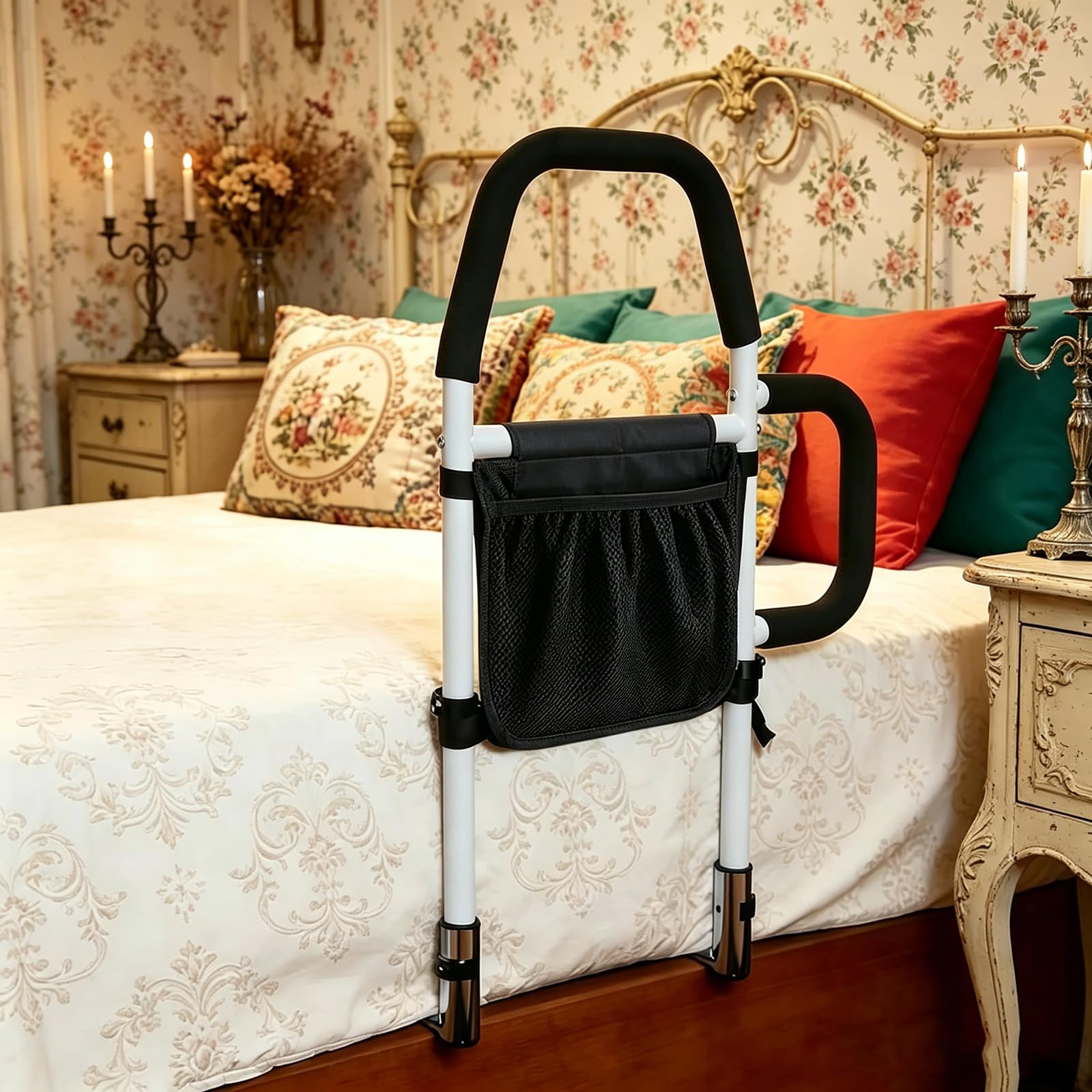 Barrière de lit adulte haute résistance 150 kg en acier renforcé