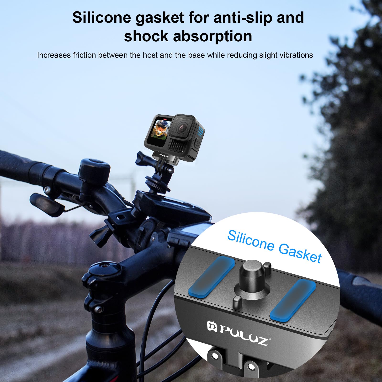 PULUZ Soporte magnético para GoPro Hero 13 negro, montaje de liberación rápida con orificio de tornillo de 1/4 a 20 puertos de conector de trípode para GoPro Hero 13