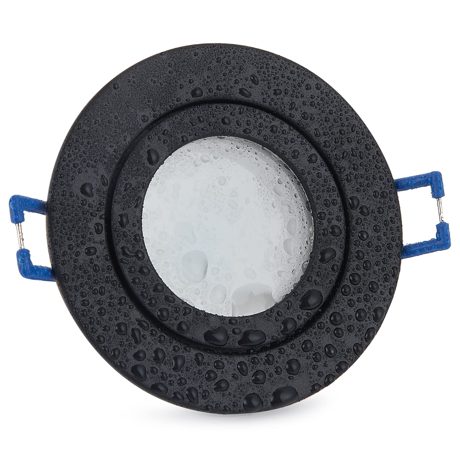 LED Spots Lampe Leuchte dimmbar Keramik Flach 230V 5W Warmweiß IP44 Schwarz Set (3er Pack)
