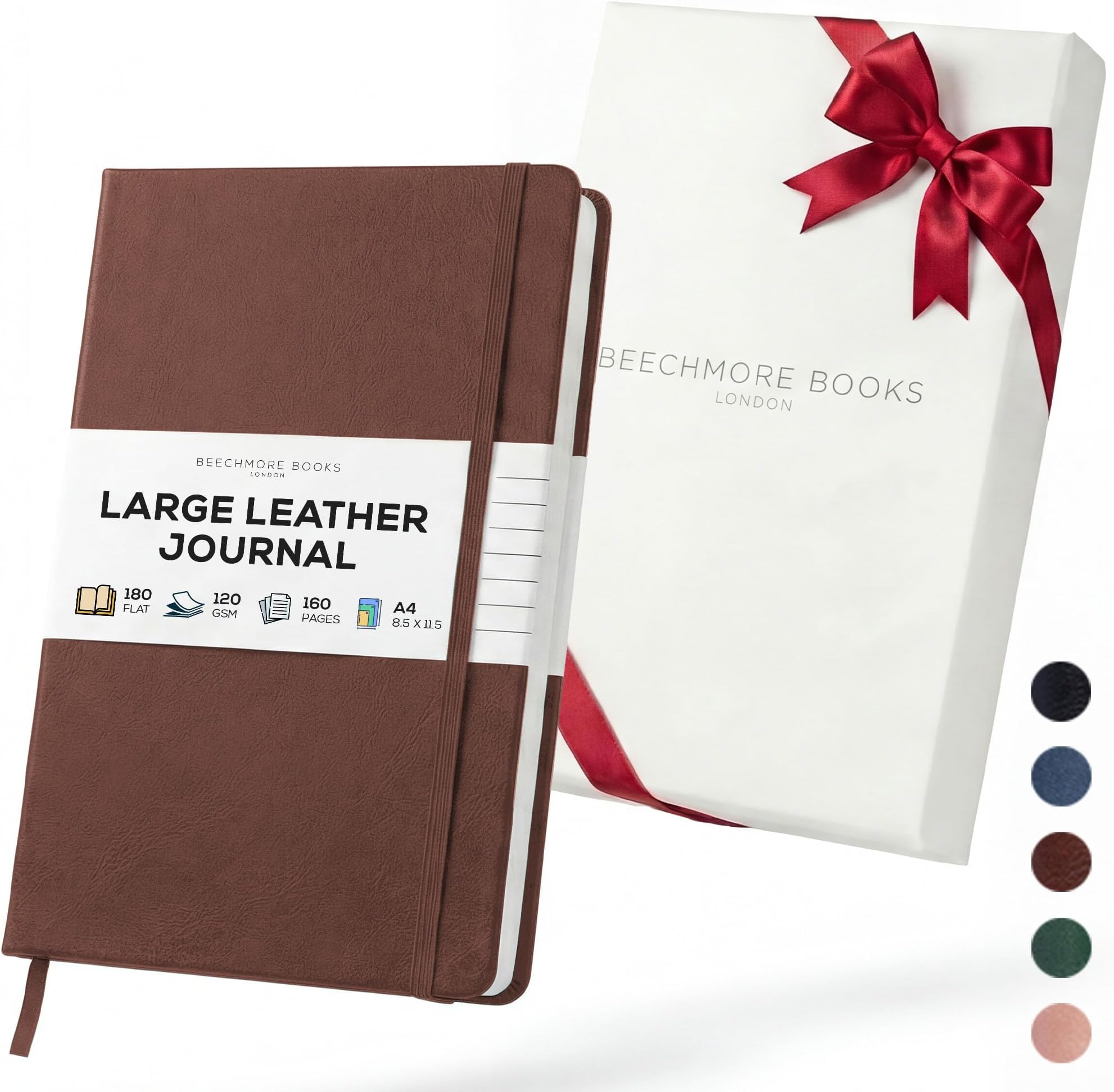 Lined Journal Notebook, 8.5 x 11.5 inch, A4 160 Lined Pages, Hardcover Leather Journals for Women, Men, Writing and Notebooks for Work - 120 GSM Thick Paper, Gifts Box Included