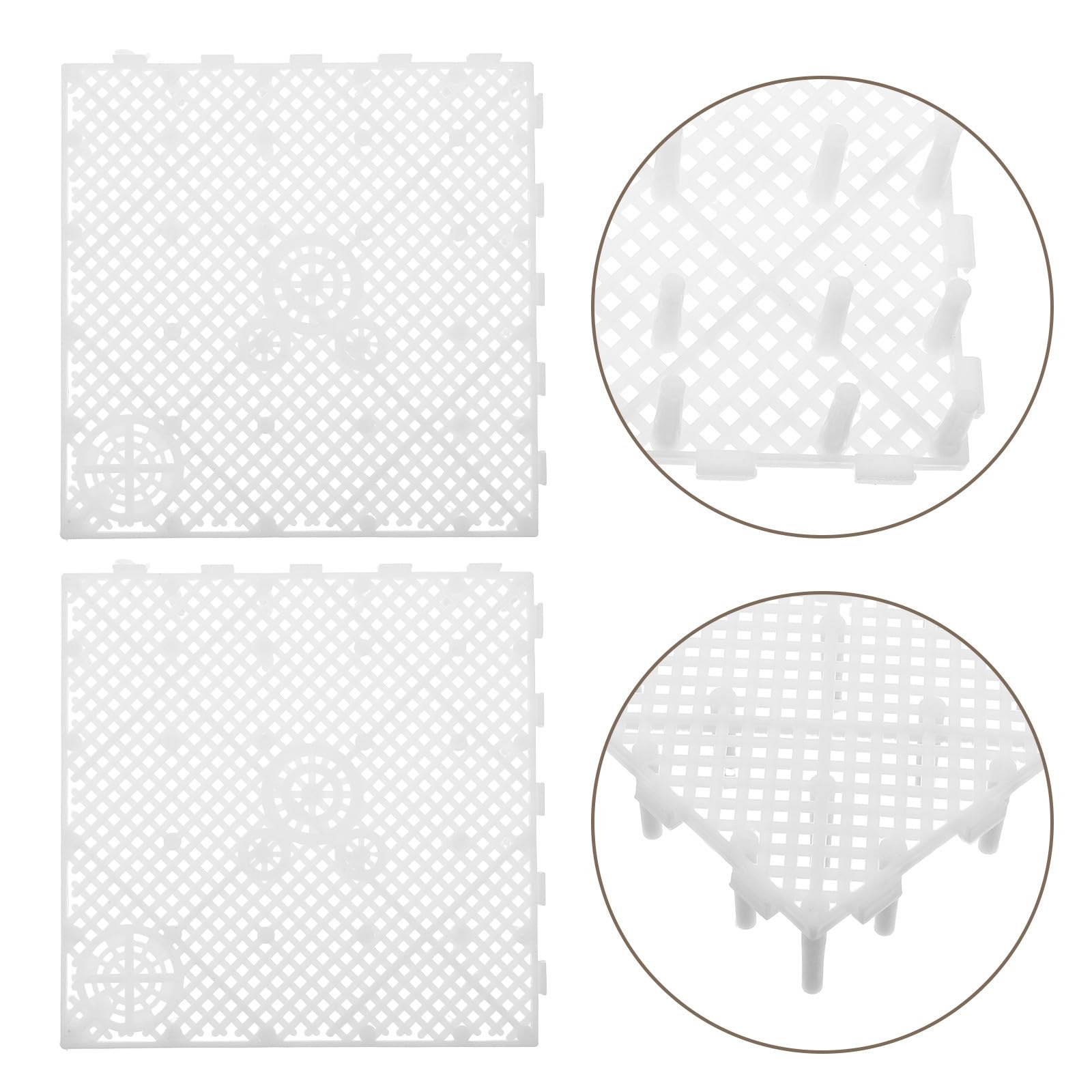 Homoyoyo Lot de 20 Plaques de Filtre de Fond D'aquarium en Plastique Blanc, Facile à Installer et Entretien Simple pour Accessoires de Filtration sous-Gravier
