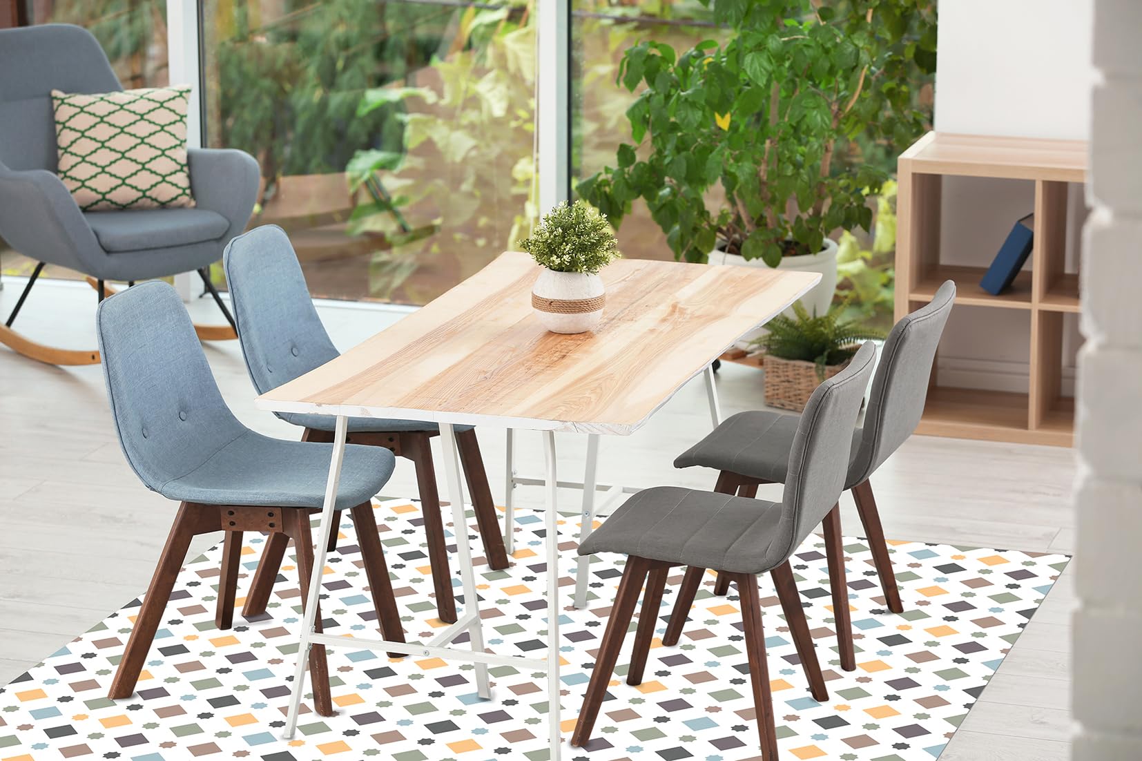 DobleUve Estudio Alfombra Vinílica Hidráulica 30 | Color Multicolor | 120x200 cm | Alfombra Cocina Lavable Antideslizante | Alfombra Vinilica | Suelo Vinílico | Alfombra Vinilo Salón