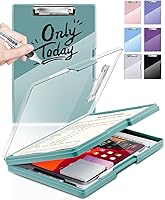 Vista 12 de Portapapeles Clearview con 2 compartimentos de almacenamiento, borrado en seco 8.5 x 11 portapapeles resistentes - Portapapeles para entrenadores