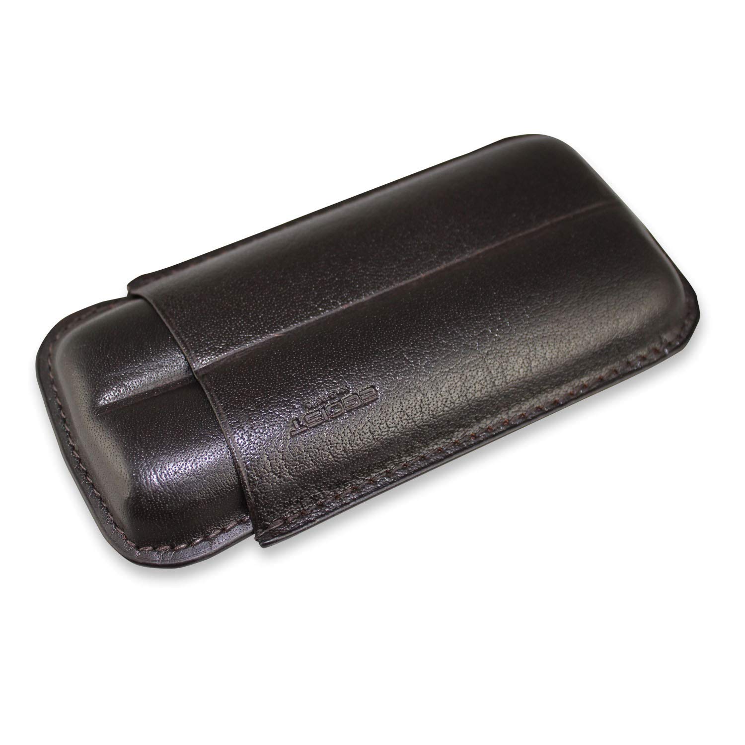Egoist Cigar Case in Premium Leather for 2 Cigars, Cigar Accessoires, Outdoor Smokers - Robusto (Brown)