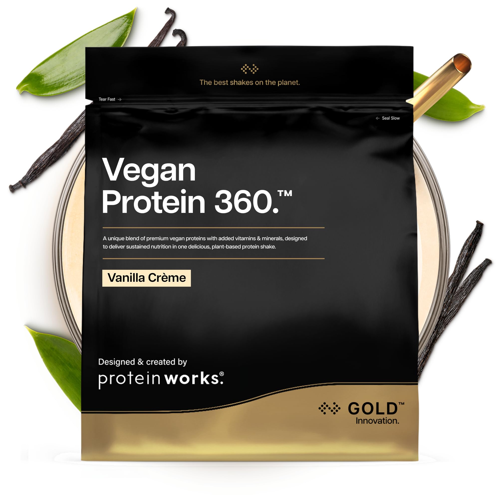 Protein Works - Vegan Protein Powder, Vanilla Crème, 16 Servings, 100% Plant Based & Natural, Premium Multi-Protein Blend, Low Fat Shake, Low Calorie Shake, 500g
