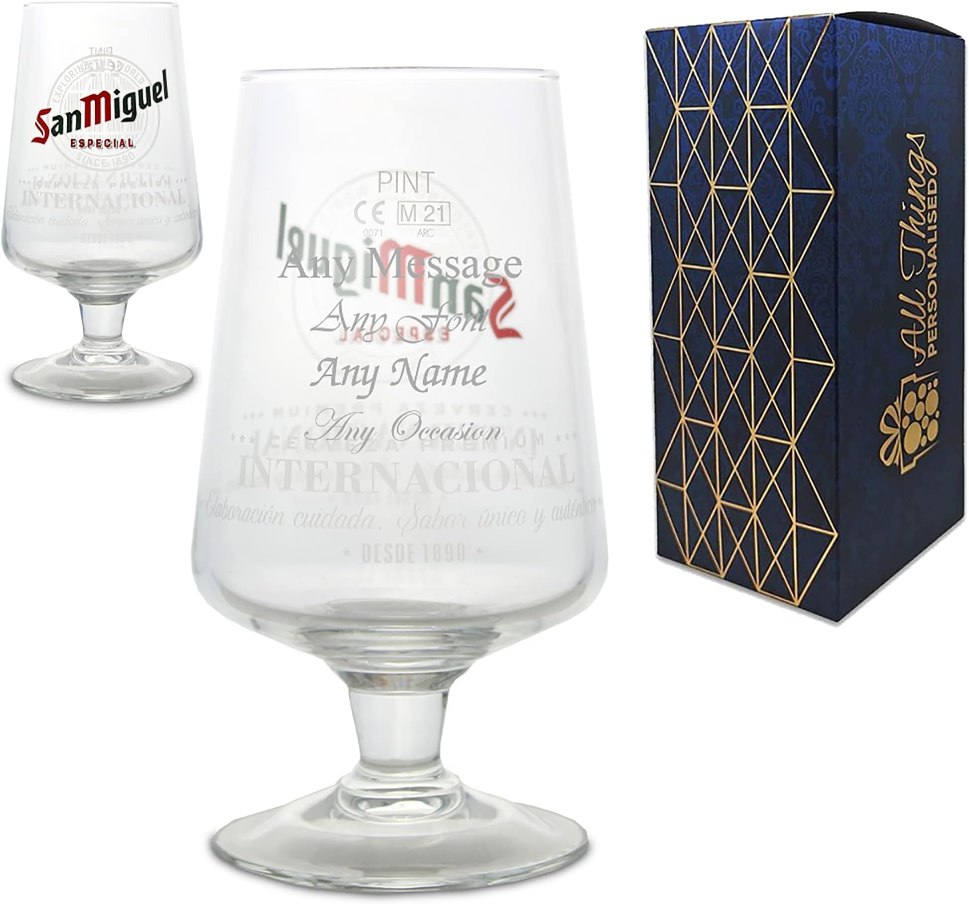 San Miguel Pint Glasses 20oz Pack of 4 68cl San Miguel Glasses