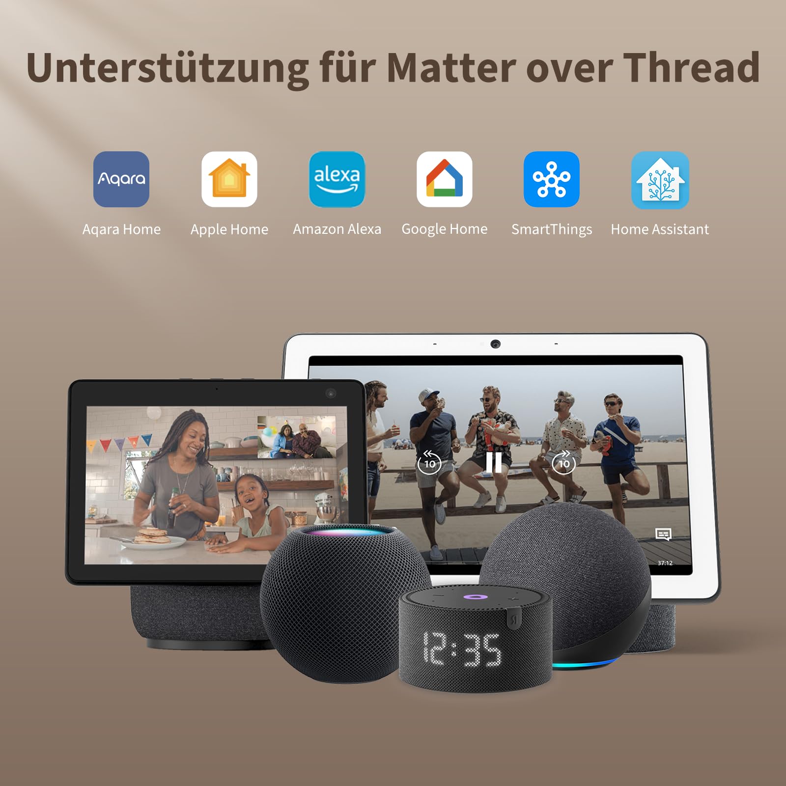Aqara Smart Lock U200 Lite, Matter over Thread, Smartes Türschloss mit Aufladbarem Akku und Leiser Modus, Elektrisches Türschloss, Unterstützt Apple Home, Home Assistant, Google Home, Alexa, Schwarz