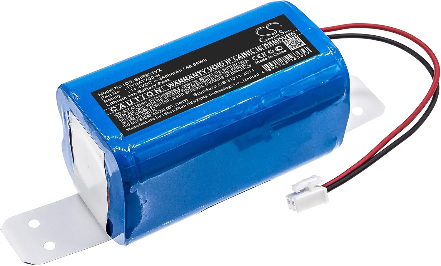 LIONX Battery Replacement for Vacuum Cleaner iCLEBO O5 Omega Part Number YCR-M07-20W YCR-M07-20W YCR-MT12-S1 5200mAh / 75.50Wh 14.52v Lithium-ion Blue